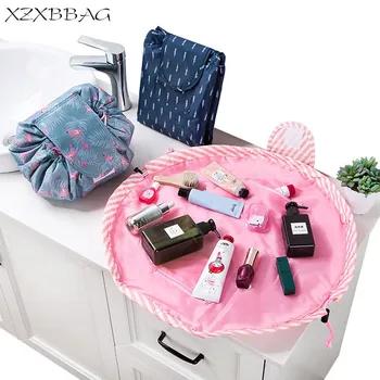 XZXBBAG Для женщин Drawstring Макияж сумка-Органайзер Красота комплект сумка Косметический Случаях с модным принтом несессер чехол - купить со скидкой