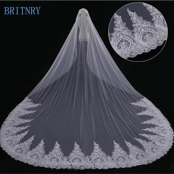 Бритни Новые поступления свадебная фата кружева свадебные аксессуары Кот длинным шлейфом Фата - купить со скидкой