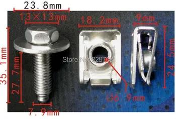 Бесплатная доставка 100 шт. с серебряным покрытием Iron Clip + винт для aud для/Benz автомобиль металлический зажим авто металлических застежка Автом... - купить со скидкой