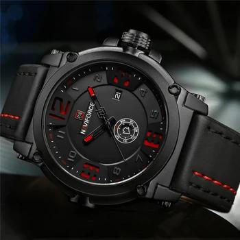 Relogio Masculino NAVIFORCE Брендовые спортивные для мужчин смотреть кожаный ремешок модные часы для мужчин непромокаемые наручные часы Saat