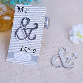 Бесплатная доставка 20 шт./лот партия выступает "Mr. & Mrs." АМПЕРСАНД Бутылок Свадебный открывания пива - купить со скидкой