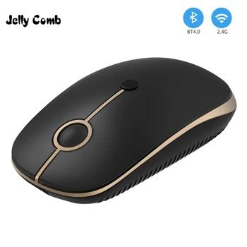 Jelly Comb двойной Режимы 4,0 Bluetooth и 2,4 ГГц USB Nano приемник беспроводной мышь для портативных ПК 2400 точек на дюйм игровой беззвучная мышка - купить со скидкой