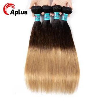 Aplus предварительно Цветной Малайзии прямые волосы T1b/4/27 Ombre Hair 4 Связки Дело 100% человеческих волос цветной волос не Remy - купить со скидкой