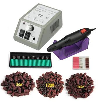 Электрические ногтей дрель маникюрный набор с 100 шт шлифовальные группа Nail Art оборудования ногтей сверла Резак для маникюра гель лак для ног... - купить со скидкой