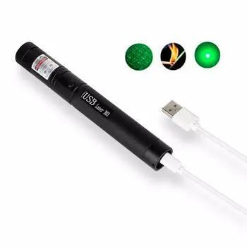 JSHFEI Военная Униформа 532nm 5 МВт 303 USB Зеленая лазерная указка фонарик Кемпинг инструменты для офиса/обучения/встречи лазерная ручка - купить со скидкой