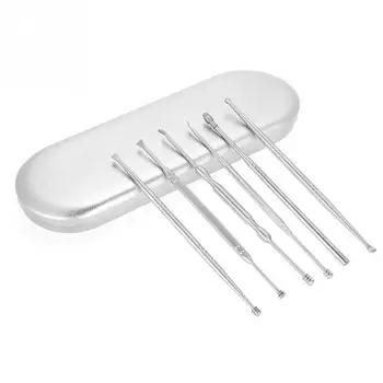 6 шт./компл. Ушная сера Remover Комплект Нержавеющая сталь ушной Пинцет уха инструмент для очистки - купить со скидкой