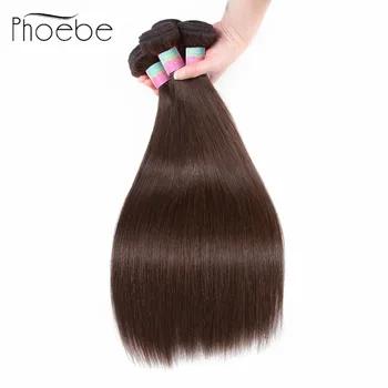 Phoebe волосы предварительно цветные натуральные волосы 100% пучки 2 # прямые волосы ткет 1 пучки перуанские не Реми волосы расширения 10-26 дюймов - купить со скидкой