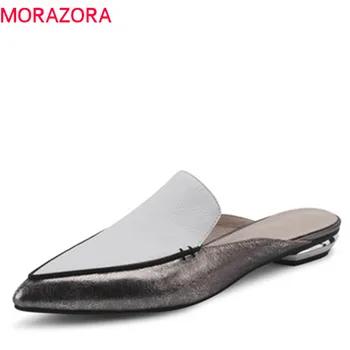 MORAZORA/2019 г. новое поступление, женские тапочки, обувь из натуральной кожи, летняя обувь для улицы, смешанные цвета, удобная повседневная женск... - купить со скидкой