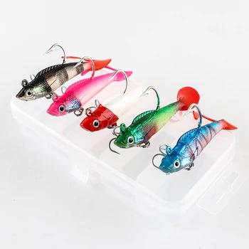 5 шт. 9 г 7.5 см привести голову рыбы классический Гибкая Мягкие приманки длинный хвост воблеры искусственные приманки силиконовые рыболовные... - купить со скидкой