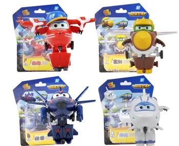4 шт./компл. 7 см Super Wings мини самолет Робот детские игрушки Фигурки Супер крыло трансформации анимация для подарка - купить со скидкой