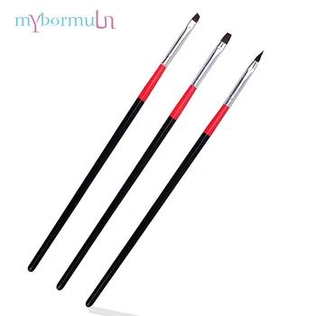 MYBORMULA 3 шт./компл. ногтей кисть плоская Акриловые Рисование Pen акрил расширение Nail Art Советы Живопись Рисунок маникюрный набор - купить со скидкой