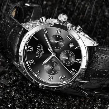 Часы для мужчин 2018, новая мода повседневное LIGE бренд водостойкие кварцевые Военная Униформа Кожа Спорт часы человек Relogio Masculino reloj - купить со скидкой