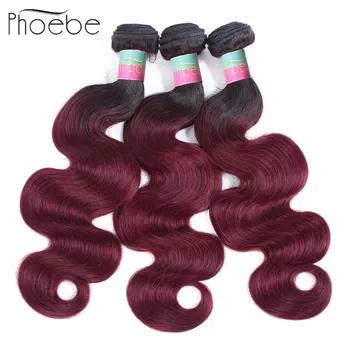 Фиби волосы объемная волна предварительно цветные 1B-99J 100% Малайзия человеческих волос ткет 3bundles-Волосы remy расширения 10-26 дюймов - купить со скидкой