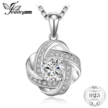 JewelryPalace мельница переплелись 1.9ct кубического циркония кулон Цепочки и ожерелья стерлингового серебра 925 пробы с 45 см цепочку для Для женщин - купить со скидкой