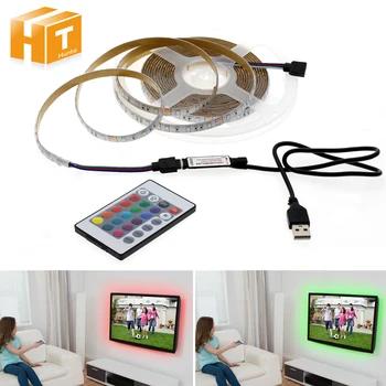 В 5 в USB светодиодные полосы света 1 м 2 м 3 м 4 м 5 м теплый белый/RGB светодиодные ленты 2835 ТВ задний план освещение Decoracion сказочные огни. - купить со скидкой