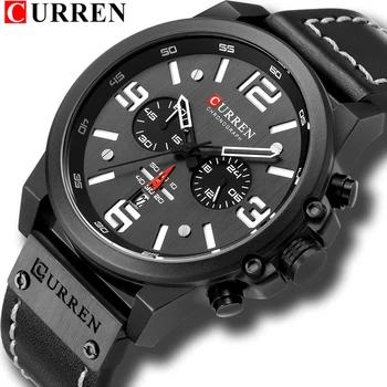 Новый Для мужчин часы Элитный бренд CURREN Reloj Hombre Повседневное кварцевые кожа наручные часы-хронограф и окошко даты Водонепроницаемый Saat - купить со скидкой