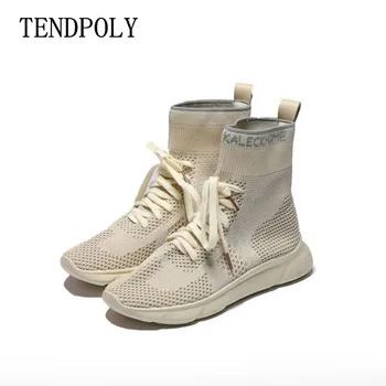 2018 новые модные в стиле хип-хоп тенденция сетки женские ботинки весна-осень best продавать модели высокие, чтобы помочь Корейская Повседневна... - купить со скидкой