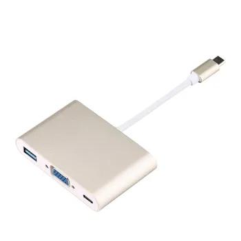 USB 3,1 Тип C VGA монитор + USB 3,0 + Тип-c Зарядное устройство адаптер для Macbook datum cable18Apr18 - купить со скидкой