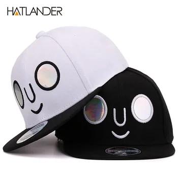 HATLANDER 2017 новинка детские бейсболки для мальчиков и девочек Плоские Края кости snapbacks шапки Дети улыбающееся лицо в стиле хип-хоп snapback cap - купить со скидкой