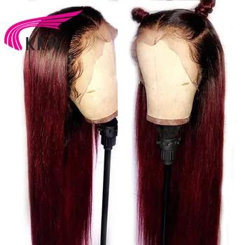 КРН 1B/99J прямо предварительно сорвал Синтетические волосы на кружеве натуральные волосы парики с волосами младенца 13x3 Ombre Волосы remy Glueless бра...