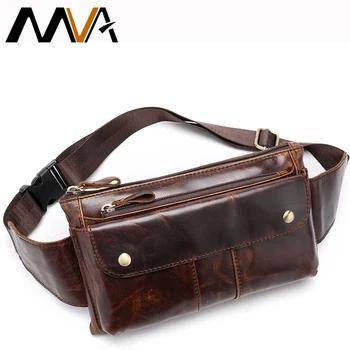 MVA натуральная кожа поясная сумка для мужчин Bumbag маленькие Деньги поясная сумка кожаная сумка Мужская поясная сумка кожа 8398 - купить со скидкой