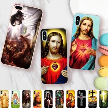 Minason Иисус Христос Библейские цитаты Ясно Мягкие TPU силиконовый чехол для телефона iPhone X 5 5S 6 6 S 7 8 плюс крышка Capinha де Celular - купить со скидкой