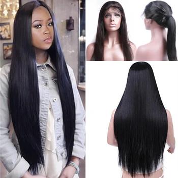 Предварительно сорвал бразильский длинные прямые волосы парики шнурка для черные женские натуральные волосы кружева перед человеческих в... - купить со скидкой