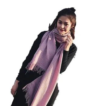 Зимний шарф новейший женский хлопковый шарф с бахромой популярный зимний теплый большой Пашмина женский брендовый женский теплый шарф - купить со скидкой