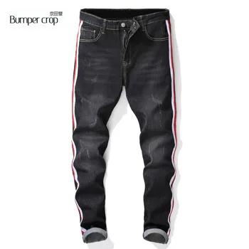 BUMPERCROP проблемных красные, черные street young goog looking masculina Полная длина Прямые Высокие Бедра мужские узкие джинсы зима 2018 - купить со скидкой