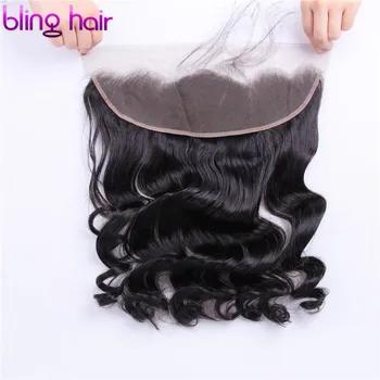 Bling волос освобождает волну Закрытие бразильского натуральные волосы кружева фронтальной 13*4 Бесплатный Часть с ребенком волосы связали Swiss... - купить со скидкой
