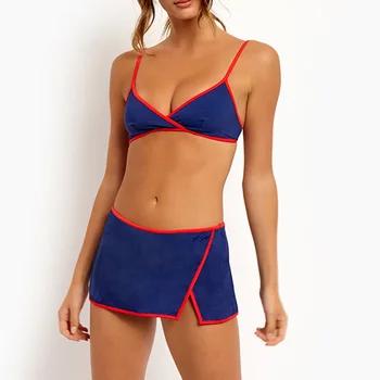 Новые пикантные разделение низкая талия юбка для женщин бикини внешней торговли взрывной пляж купальник в Европе и Америке 2019 - купить со скидкой