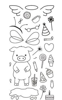 Свинья/прозрачный штампы для DIY Скрапбукинг/карты решений/Дети Рождество весело украшения поставки - купить со скидкой