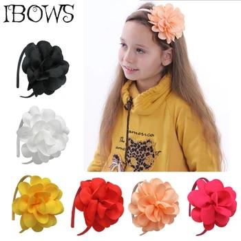 Дети девушки лента большой цветок лук Hairbands Hairwear диадемы обруч для волос для девочек руководитель группы аксессуары - купить со скидкой