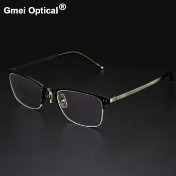 Gmei оптический Титан сплава наполовину обод Presciption Оправы для очков для Для мужчин и Для женщин Близорукость очки дальнозоркость очки LF2027 - купить со скидкой