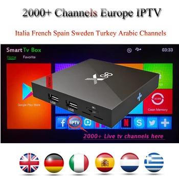 1 год Европа IP ТВ подписка К 4 к Android tv box Italia французская Испания Швеция голландский Арабский IP tv X96 Android 7,1 Smart tv box - купить со скидкой