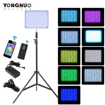 YONGNUO YN600 RGB 5500 К светодио дный видео мягкий свет тонкий и легкий Регулируемый Яркость студийное освещение + осветительная стойка 2 м + Мощность... - купить со скидкой
