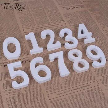 FENGRISE деревянный номер буквы белый дерево Алфавит Свадебный Стол цифры украшения Дети День рождения Сувениры товары для дома - купить со скидкой