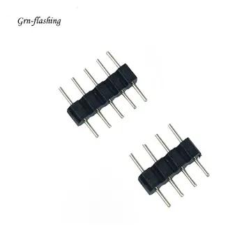GRN-FLASHING 10 шт. 4 pin RGB/5PIN RGBW контактный разъем тип иглы Мужской Двойной для RGB/RGBW 5050 3528 Светодиодные ленты свет - купить со скидкой