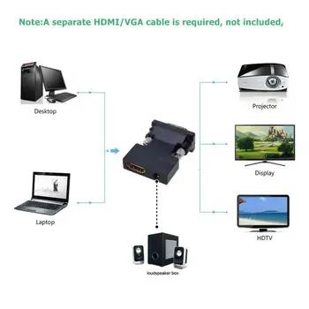 1080 P Женский HDMI VGA Мужской конвертер адаптер ключа с 3,5 мм стерео аудио datum кабель 18Apr19 - купить со скидкой
