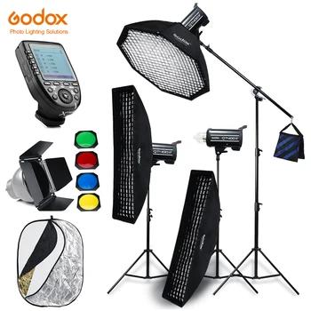 Godox 3X QT400II 400WS Студия High Скорость освещения со встроенным Беспроводной x Системы + XPro триггера + Свет Стенд + штангу комплект - купить со скидкой