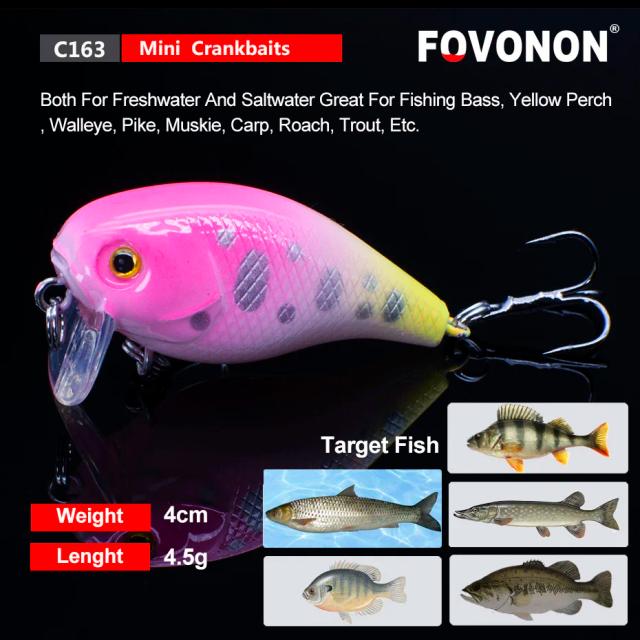 FOVONON плавающий воблер (Wobbler) Глубокий рыболовная приманка с Crankbait Приманка Джеркбейт окунь Pesca мини рыболовные приманки, наживки - купить со скидкой