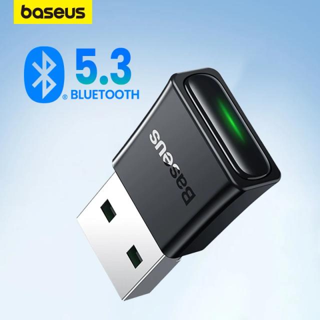 Baseus USB Bluetooth 5,3 адаптер PC USB передатчик приемник ключ беспроводной адаптер для беспроводной мыши клавиатуры Win11/10/8.1 - купить со скидкой