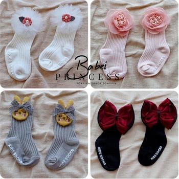 Симпатичные для маленьких девочек носки модная детская одежда девушка 3D цветок лук принцесса мягкие хлопковые носки для новорожденных Дет... - купить со скидкой