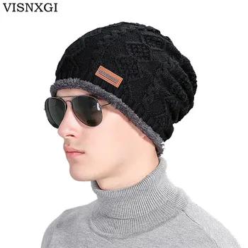 VISNXGI Новый 2018 толстый хлопок кепки для мужчин женщин зимние теплые Лидер продаж высокое качество вязание бренд повседневное шляпа ж - купить со скидкой
