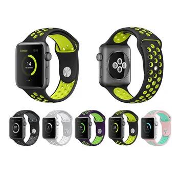 Силиконовый ремешок для Apple Watch группа 38/42 мм браслет ремешок для Apple Watch каучуковый ремешок Iwatch Группа 4/3/2 спортивные Wris - купить со скидкой