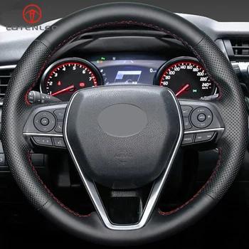 LQTENLEO черной искусственной кожи рулевого колеса автомобиля Обложка для Toyota Camry Corolla 2018-2019 2018-2019 Avalon 2018 -2019 RAV4 - купить со скидкой