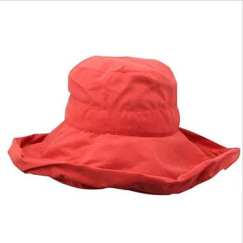 Женский сплошной Цвет шляпа солнца леди летние пляжные широкими полями Рыбак шляпа Для женщин модная парусиновая простая Панама Кепки - купить со скидкой