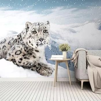 3D настенная бумага современный простой Снежный Барс фото настенные фрески гостиная детская спальня фон настенная бумага домашний Декор 3D ф... - купить со скидкой