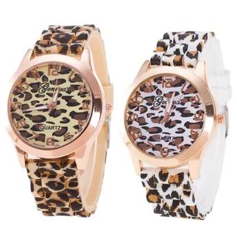 Модные для мужчин для женщин часы браслет подарок кварцевые часы Женева Leopard силиконовые желе гель аналоговые наручные часы цифровой... - купить со скидкой