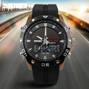 Бренд солнечной энергии для мужчин кварцевые часы для мужчин спортивные часы Relogio Masculino цифровой многоцелевой открытый наручные часы SKMEI - купить со скидкой